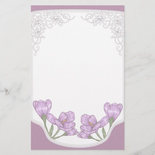 Papeterie Fleurs de Crocus pourpres printanières (Devant)