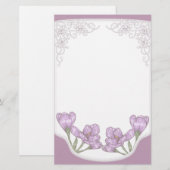 Papeterie Fleurs de Crocus pourpres printanières (Devant / Derrière)