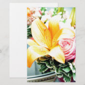 Papeterie fleurs de mariage rose orange étoile lis rose (Devant / Derrière)