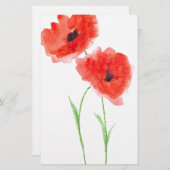 Papeterie Fleurs de pavot rouge (Devant / Derrière)