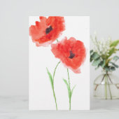 Papeterie Fleurs de pavot rouge (Debout devant)