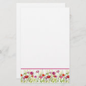 Papeterie Fleurs de pavot rouge Aquarelle Fleurs (Devant / Derrière)