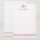 Papeterie Fleurs de pois doux roses élégantes - Personnalisé (Devant / Derrière)