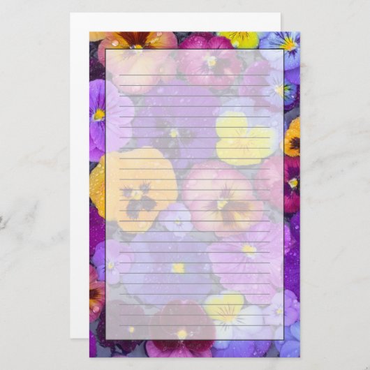 Papeterie Fleurs de sansonnet flottant dans un bain d'oiseau (Devant / Derrière)