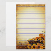 Papeterie Fleurs de soleil (Devant / Derrière)