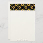 Papeterie Fleurs de soleil jaunes élégantes Motif élégant su (Devant / Derrière)