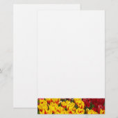 Papeterie Fleurs de Tulipe Printemps Tulipes Jaune (Devant / Derrière)