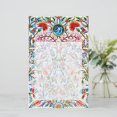 Papeterie FLEURS D'ORIENT DAMAS MONOGRAMME Saphir Bleu (Debout devant)
