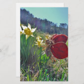 Papeterie Fleurs et fleurs jaunes (Devant / Derrière)