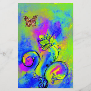 PAPETERIE FLEURS ET PAPILLONS FANTAISISTES