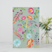 Papeterie Fleurs folkloriques aquarelles - personnalisables (Debout devant)
