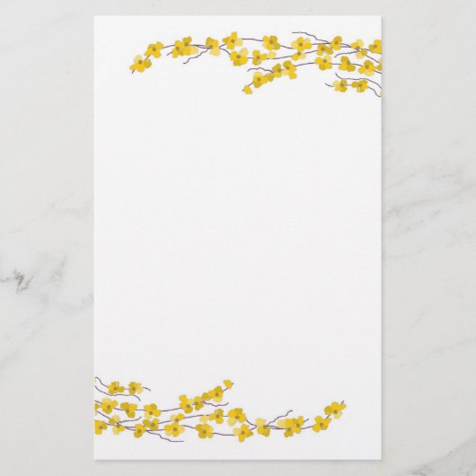 Papeterie Fleurs Jaune Doré (Devant)