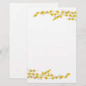 Papeterie Fleurs Jaune Doré (Devant / Derrière)