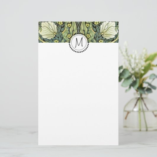 Papeterie Fleurs Jaunes Pimpernel William Morris Monogramme (Debout devant)