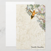 Papeterie Fleurs Mucha Art Nouveau Papier à lettres colibri (Devant / Derrière)