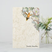 Papeterie Fleurs Mucha Art Nouveau Papier à lettres colibri (Debout devant)