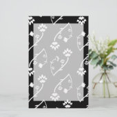 Papeterie Fleurs noires et blanches rétro (Debout devant)