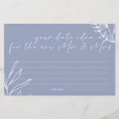 Papeterie Fleurs Périwinkle Date Nuit Idée Douche Jeu (Devant)