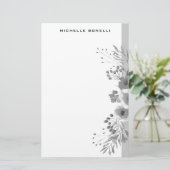Papeterie Fleurs Professionnelles Minimalistes Modernes Gris (Debout devant)
