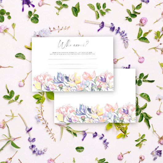 Papeterie Fleurs - Qui suis-je jeu de douche nuptiale