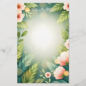 Papeterie Fleurs roses gracieuses à l'élégance feutrée (Devant)