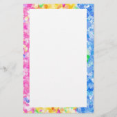 Papeterie Fleurs roses, jaunes et bleues (Dos)