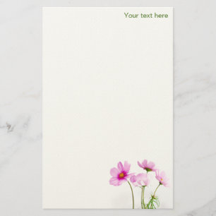 Papeterie Fleurs roses simples