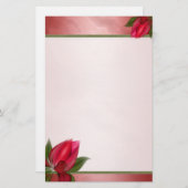 Papeterie Fleurs rouge-rose marbrées (Devant / Derrière)