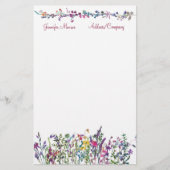 Papeterie Fleurs sauvages colorés personnalisés (Devant)