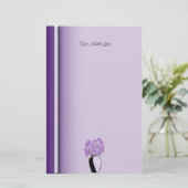 Papeterie Fleurs sauvages Violets En Vase Croché Sur Mesure (Debout devant)