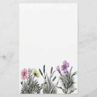 Papeterie fleurs teintées