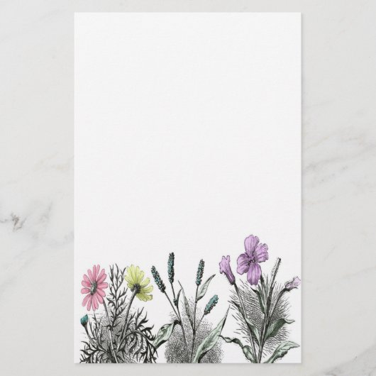 Papeterie fleurs teintées (Devant)