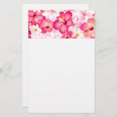 Papeterie Fleurs tropicales rose et blanche (Devant / Derrière)