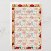 Papeterie Fleurs, vases et bouteilles motif (Devant / Derrière)