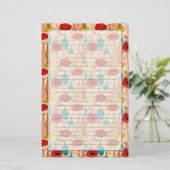 Papeterie Fleurs, vases et bouteilles motif (Debout devant)