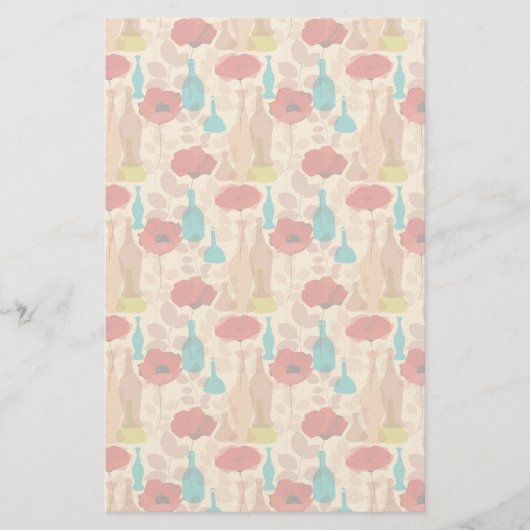 Papeterie Fleurs, vases et bouteilles motif (Devant)