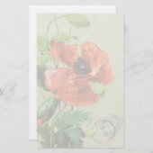 Papeterie FLEURS vintages DE POIVRE ROUGE (Devant / Derrière)