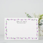 Papeterie Fleurs violettes personnalisables (Debout devant)