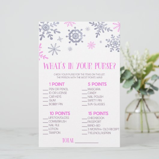 Papeterie Flocon de neige rose Qu'est-ce que dans le jeu de  (Debout devant)