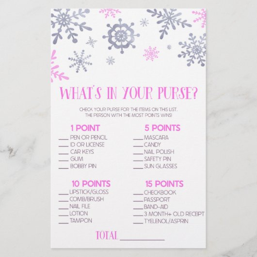 Papeterie Flocon de neige rose Qu'est-ce que dans le jeu de  (Devant)