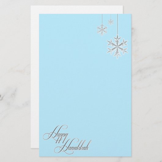 Papeterie Flocons de neige accrochants (bleus) (Devant / Derrière)