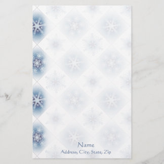 Papeterie Flocons de neige bleus scintillants