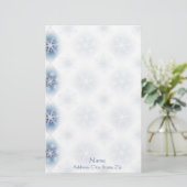 Papeterie Flocons de neige bleus scintillants (Debout devant)