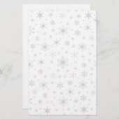Papeterie Flocons de neige - gris-clair sur le blanc (Devant / Derrière)