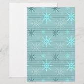 Papeterie Flocons de neige sur le bleu (Devant / Derrière)