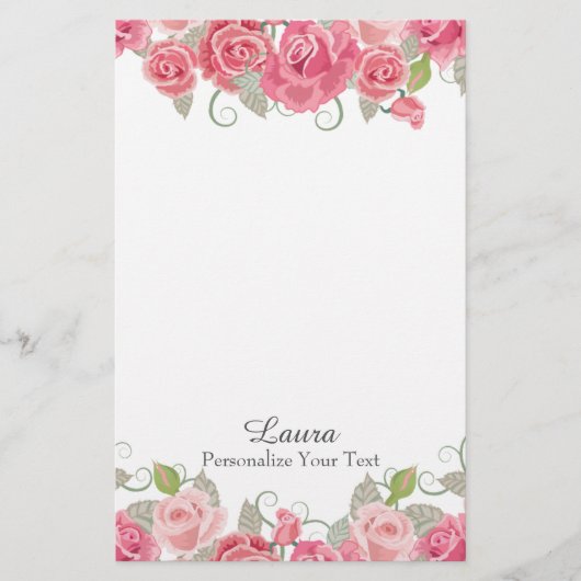 Papeterie Floral assez rose (Devant)