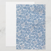 PAPETERIE FLORAL BLEU ÉLÉGANT (Devant / Derrière)