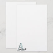 Papeterie Floral bleu Imprimer Un monogramme initiales Cadea (Devant / Derrière)