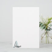 Papeterie Floral bleu Imprimer Un monogramme initiales Cadea (Debout devant)