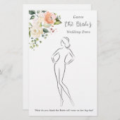 Papeterie Floral Devinez La Fête des mariées De Robe Jeu (Devant / Derrière)